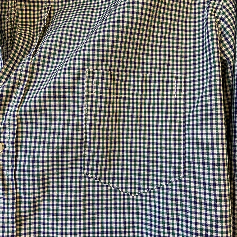 Frank & Eileen Barry Green and Blue Gingham Button Up Shirt Sz Medium - Picture 4 of 13